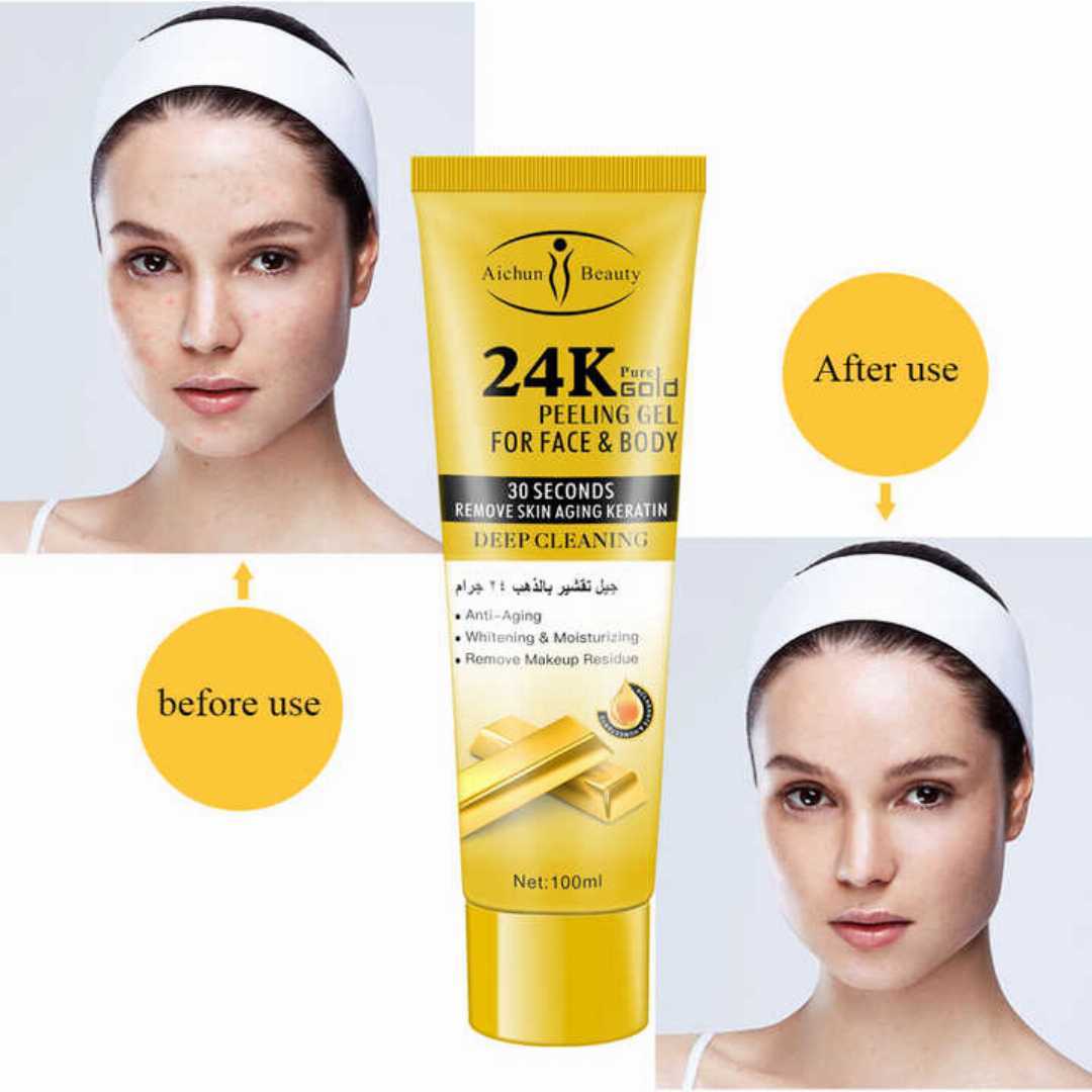 24k,Pure,Gold,Peeling,Gel,For,Face,And,Body