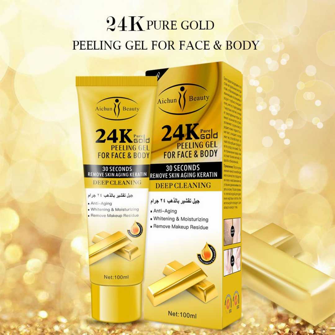 24k,Pure,Gold,Peeling,Gel,For,Face,And,Body